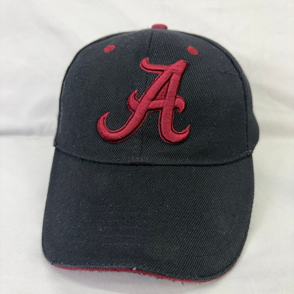 Alabama Crimson Tide Hat NCAA Baseball Cap Mens OSFM Black Red Embroidered Logo